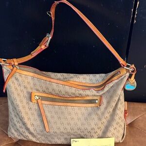 Dooney & Bourke Tan and Orange Shoulder Bag